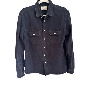 La Paz Portuguese black button-up long-sleeve shirt dual pockets men’s M